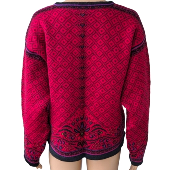 DALE OF NORWAY Floral Cardi-Sweater-L - Picture 2 of 9